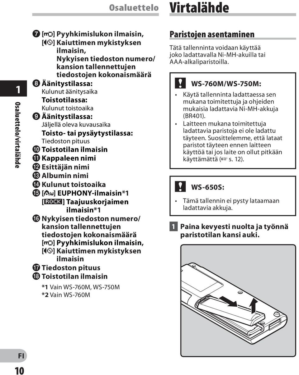 Kappaleen nimi @ Esittäjän nimi # Albumin nimi $ Kulunut toistoaika % [ ] EUPHONY-ilmaisin*1 [ù] Taajuuskorjaimen ilmaisin*1 ^ Nykyisen tiedoston numero/ kansion tallennettujen tiedostojen