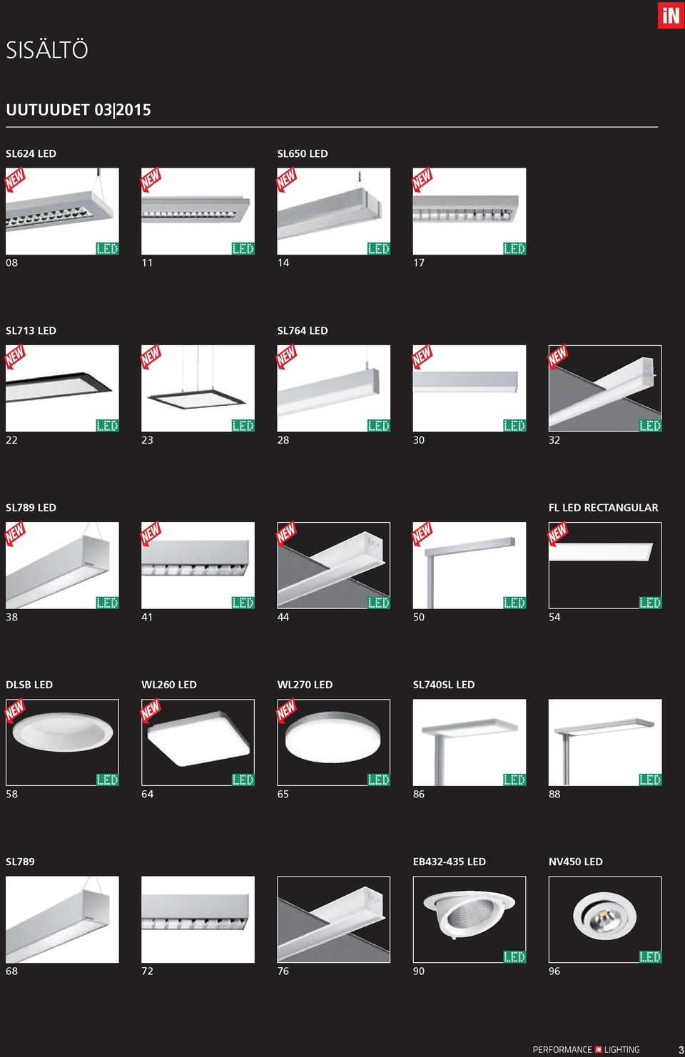 RECtanGULAR 38 41 44 50 DLSB LED WL260 LED WL270 LED