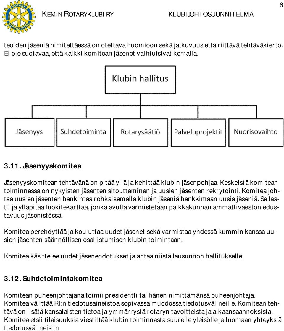 Komitea johtaa uusien jäsenten hankintaa rohkaisemalla klubin jäseniä hankkimaan uusia jäseniä.