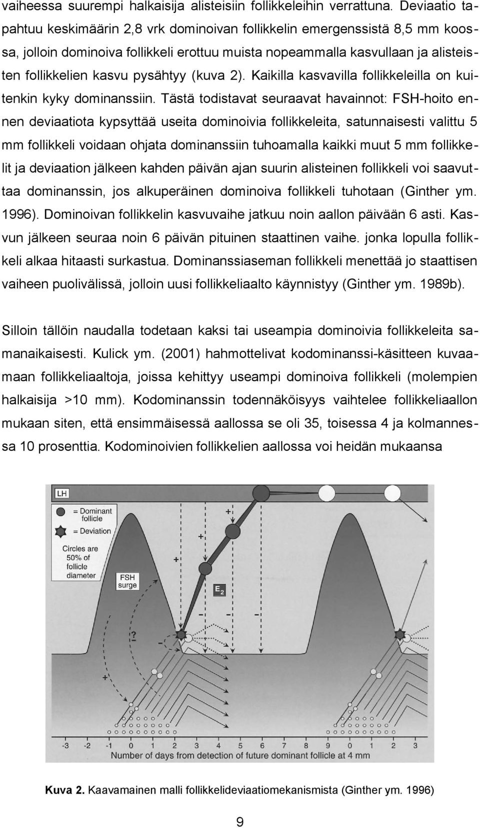 pysähtyy (kuva 2). Kaikilla kasvavilla follikkeleilla on kuitenkin kyky dominanssiin.