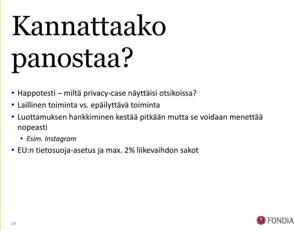 Laillinen toiminta vs.