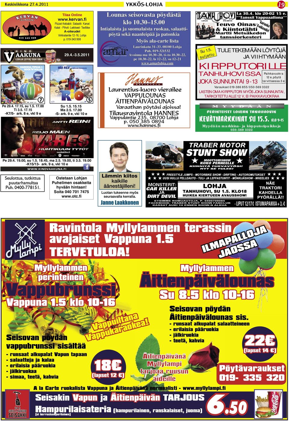 30 22, la 12 22, su 12 21 www.amarlohja.com Su 1.5.