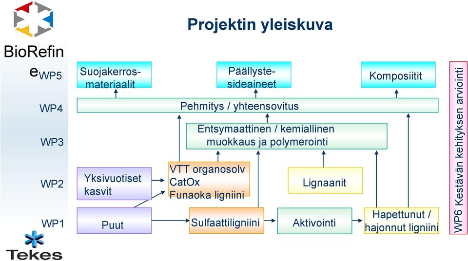 kemiallinen muokkaus ja polymerointi VTT organosolv Catx Funaoka ligniini