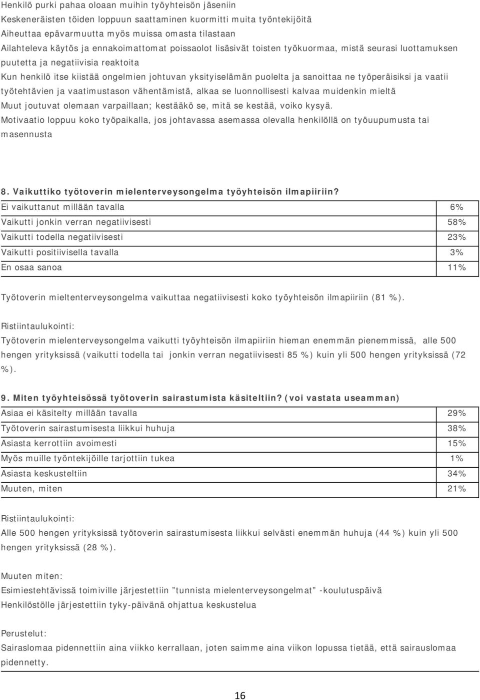 sanoittaa ne työperäisiksi ja vaatii työtehtävien ja vaatimustason vähentämistä, alkaa se luonnollisesti kalvaa muidenkin mieltä Muut joutuvat olemaan varpaillaan; kestääkö se, mitä se kestää, voiko