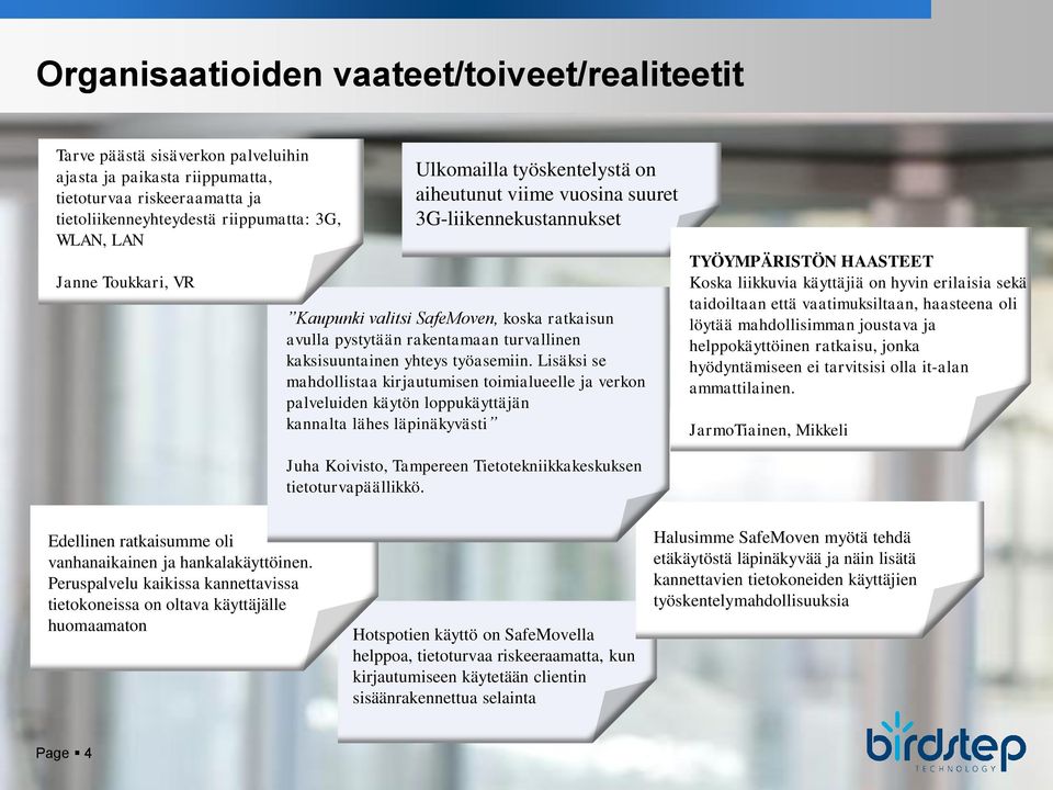 yhteys työasemiin.