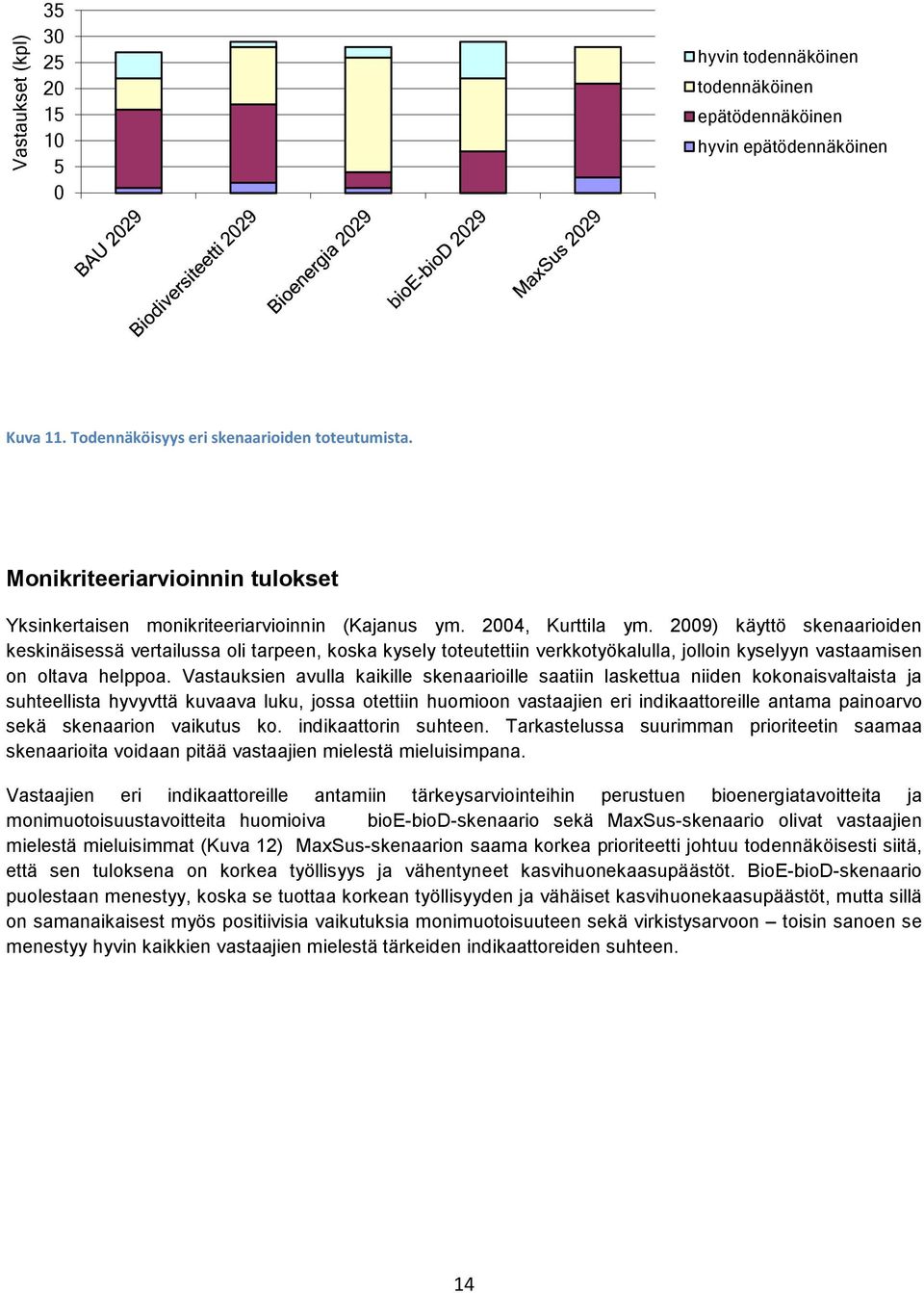 2009) käyttö skenaarioiden keskinäisessä vertailussa oli tarpeen, koska kysely toteutettiin verkkotyökalulla, jolloin kyselyyn vastaamisen on oltava helppoa.