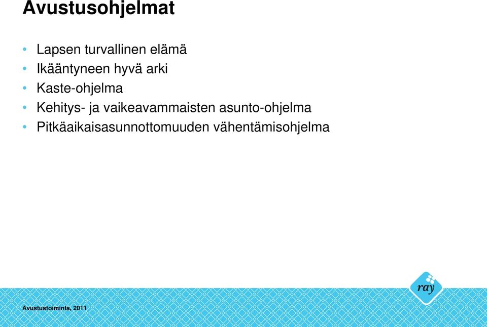 ja vaikeavammaisten asunto-ohjelma