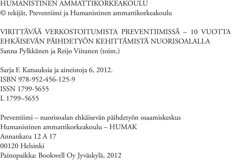 Katsauksia ja aineistoja 6, 2012.