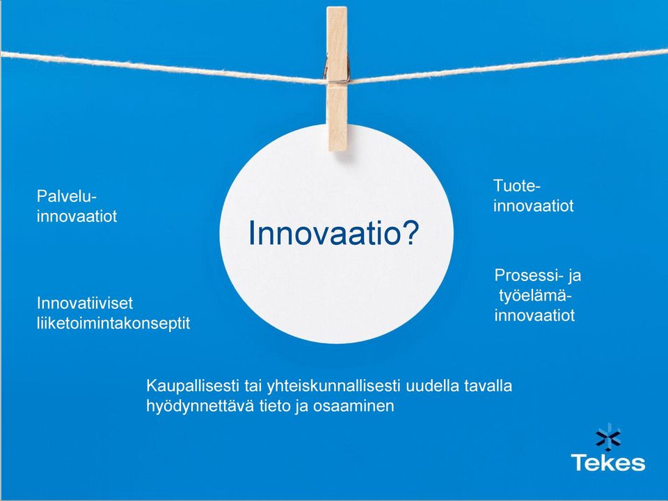 Tuoteinnovaatiot Prosessi- ja työelämäinnovaatiot