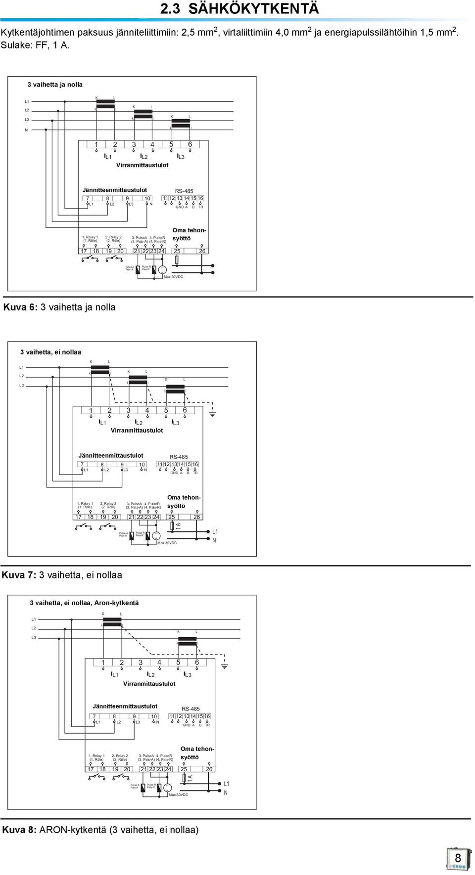 12 13 14 15 16 GND B TR 1. Relay 1 (1. Röle) 2. Relay 2 (2. Röle) 3. Pulse 4. PulseR (3. Pals) (4.