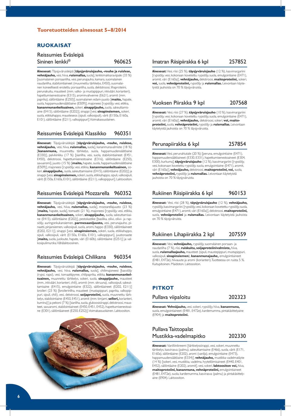 porsaanliha, suola, dektstroosi, lihaproteiini, perunakuitu, mausteet (mm. valko- ja mustapippuri, inkivääri, korianteri), hapettumisenestoaine (E315), arominvahvenne (E621), aromit (mm.