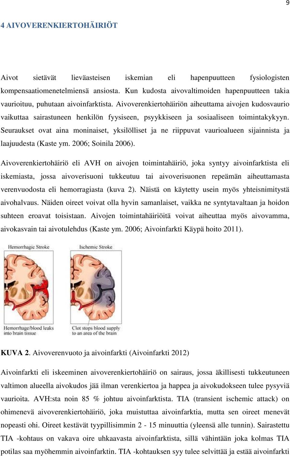 Aivoverenkiertohäiriön aiheuttama aivojen kudosvaurio vaikuttaa sairastuneen henkilön fyysiseen, psyykkiseen ja sosiaaliseen toimintakykyyn.