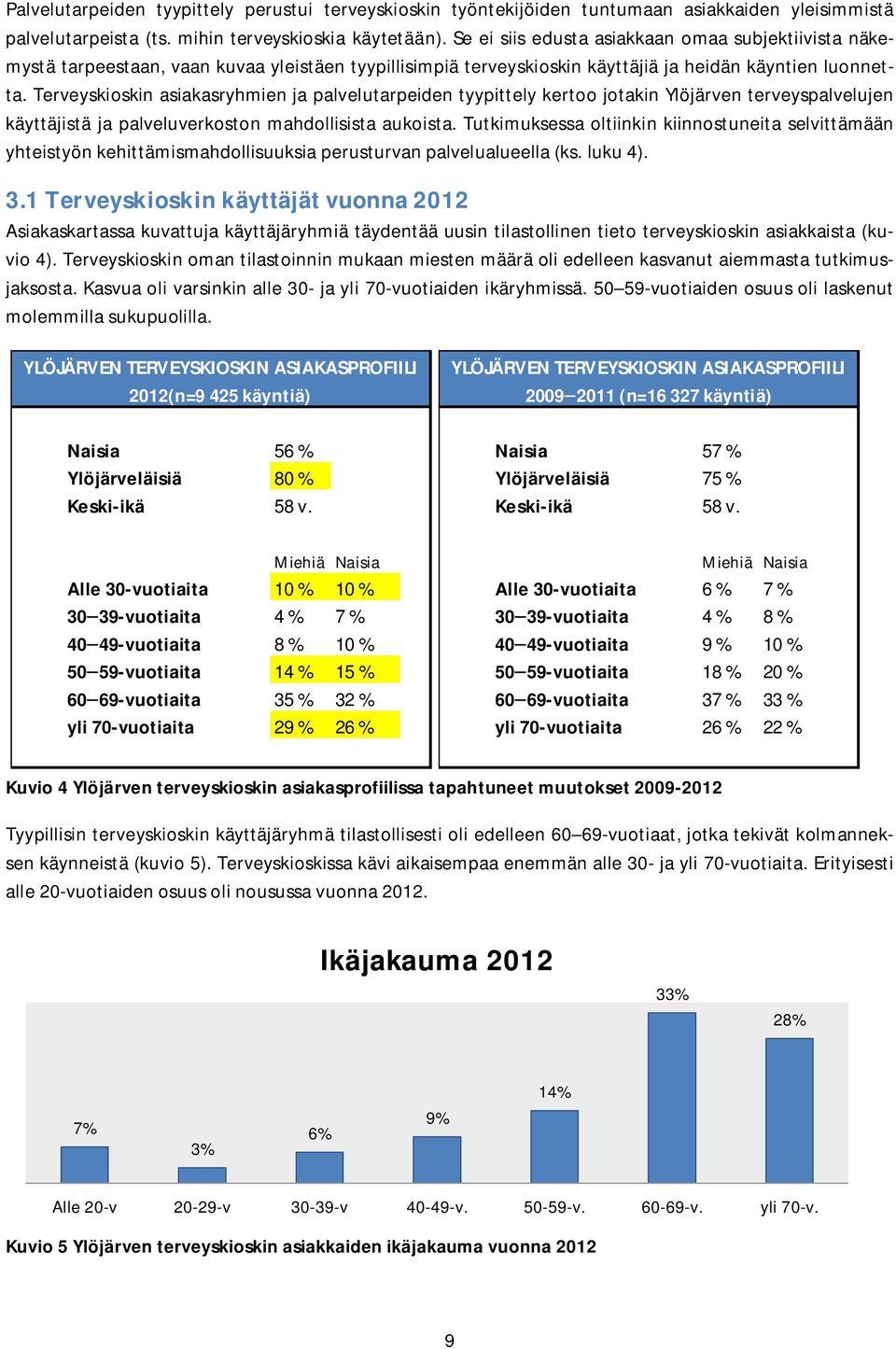 Terveyskioskin asiakasryhmien ja palvelutarpeiden tyypittely kertoo jotakin Ylöjärven terveyspalvelujen käyttäjistä ja palveluverkoston mahdollisista aukoista.