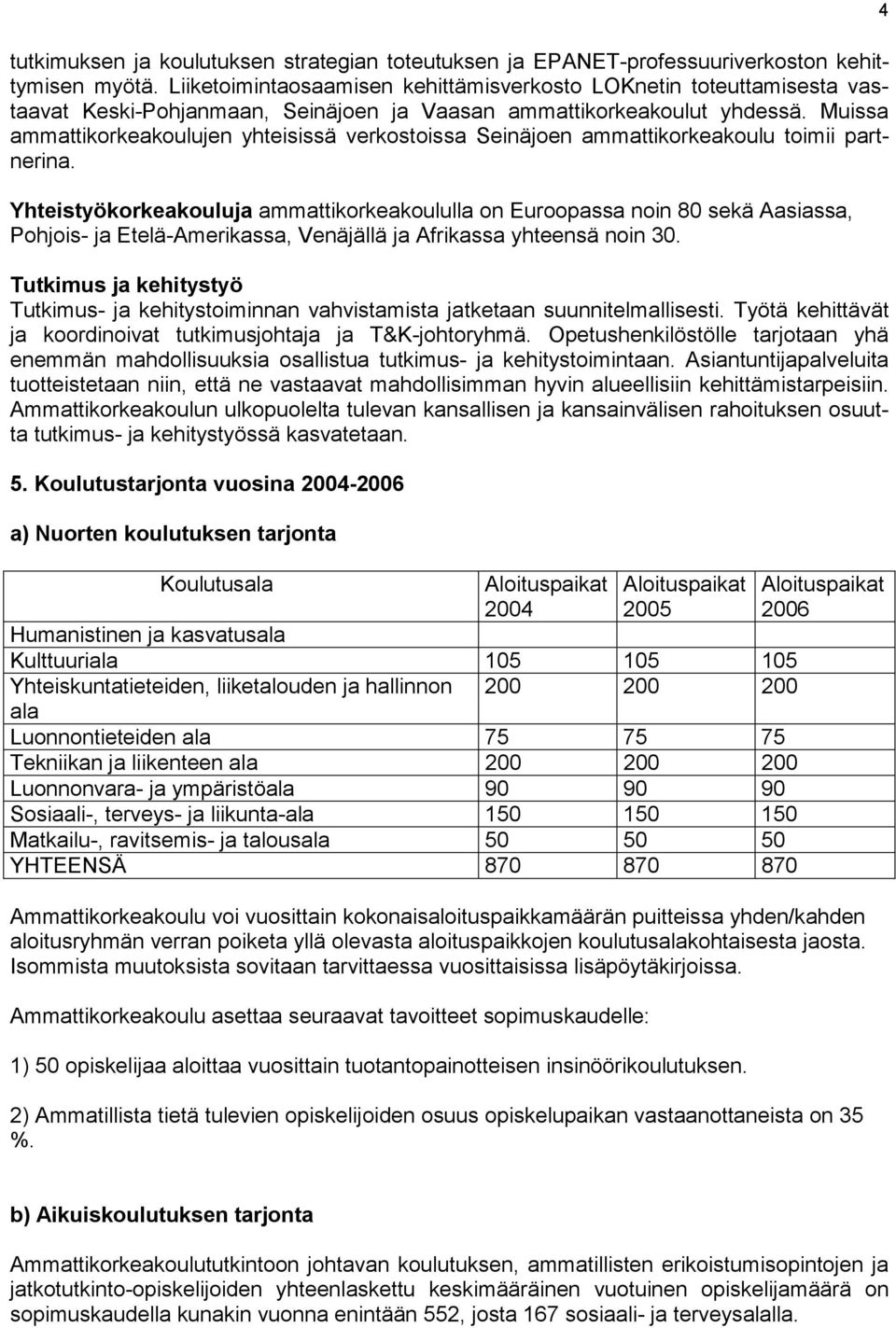 Muissa ammattikorkeakoulujen yhteisissä verkostoissa Seinäjoen ammattikorkeakoulu toimii partnerina.