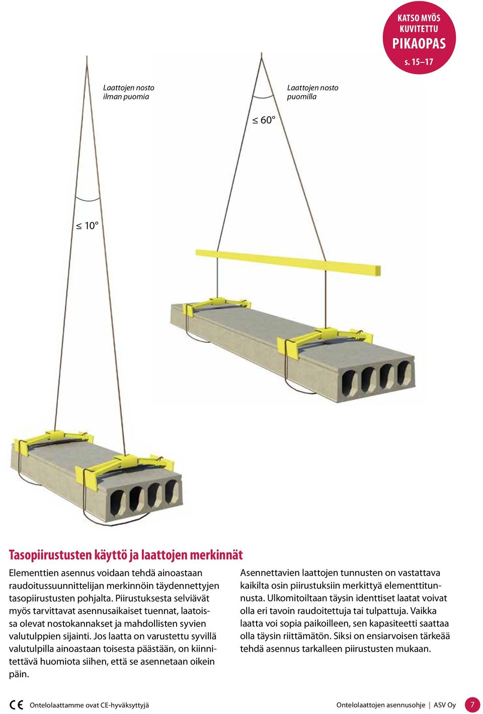 täydennettyjen tasopiirustusten pohjalta. Piirustuksesta selviävät myös tarvittavat asennusaikaiset tuennat, laatoissa olevat nostokannakset ja mahdollisten syvien valutulppien sijainti.