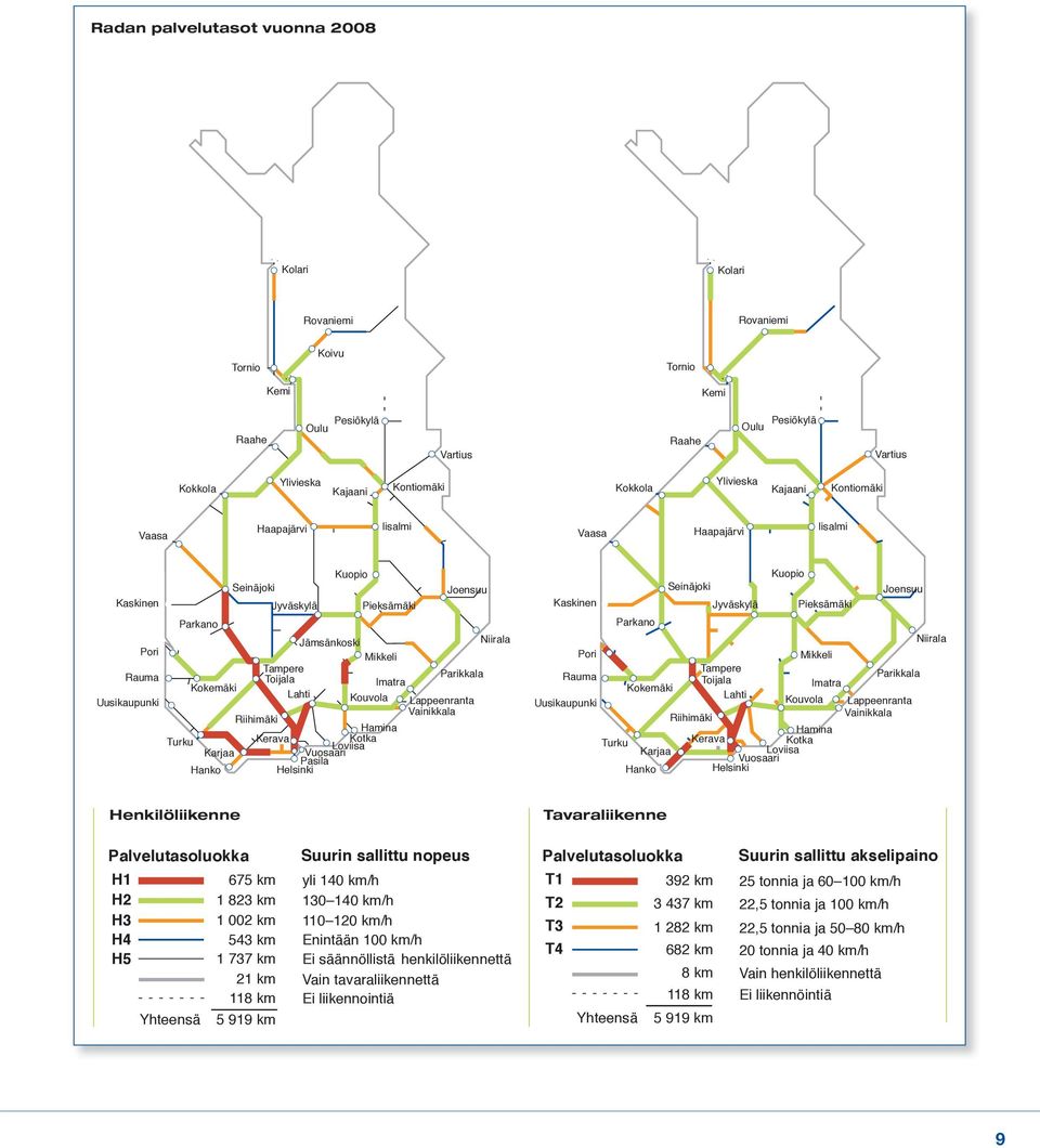 Tampere Parikkala Toijala Imatra Kokemäki Lahti Kouvola Lappeenranta Vainikkala Riihimäki Hamina Turku Kerava Loviisa Kotka Karjaa Vuosaari Pasila Hanko Helsinki Kaskinen Parkano Seinäjoki Jyväskylä