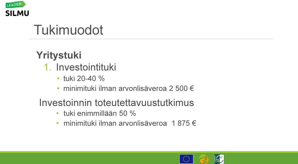 arvonlisäveroa 2 500 Investoinnin