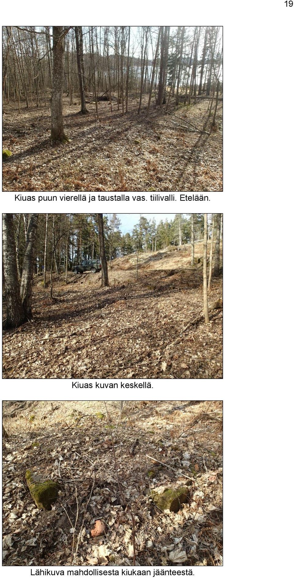 Etelään. Kiuas kuvan keskellä.
