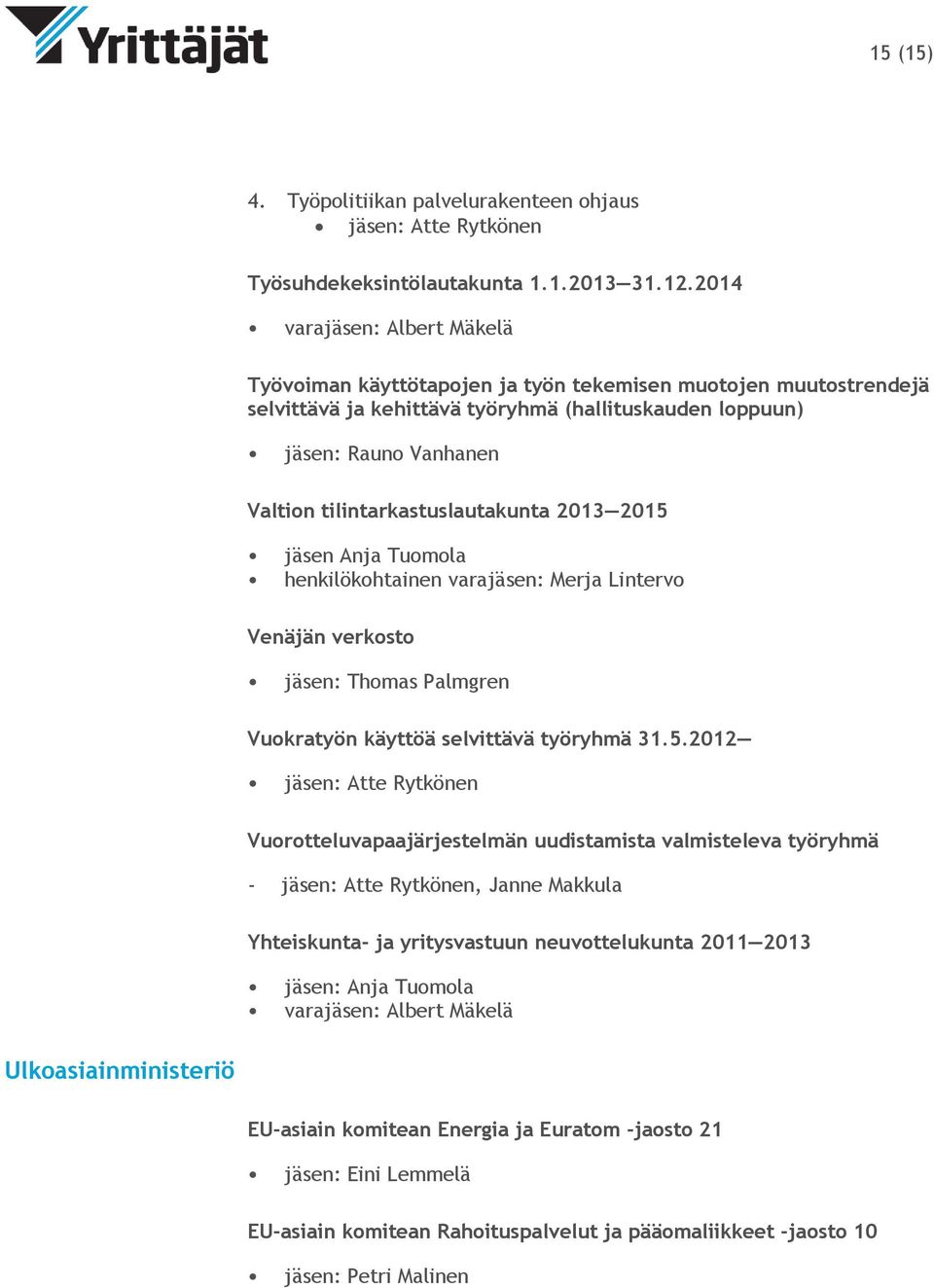 tilintarkastuslautakunta 2013 2015 