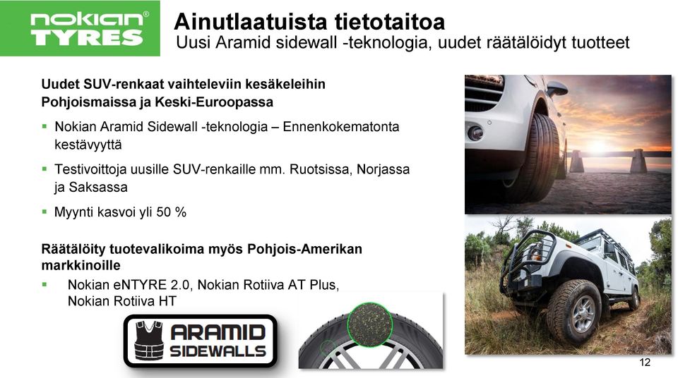 kestävyyttä Testivoittoja uusille SUV-renkaille mm.