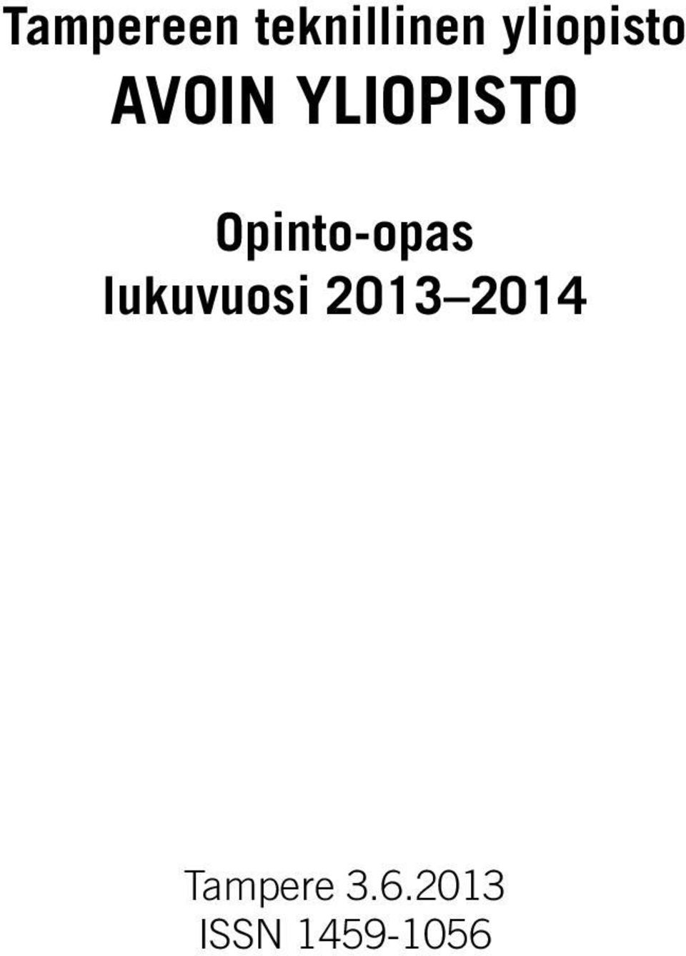 Opinto-opas lukuvuosi 2013