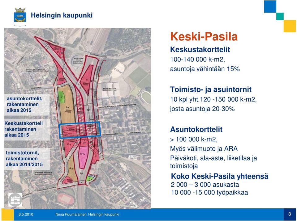 120-150 000 k-m2, josta asuntoja 20-30% Keskustakortteli rakentaminen alkaa 2015 toimistotornit, rakentaminen