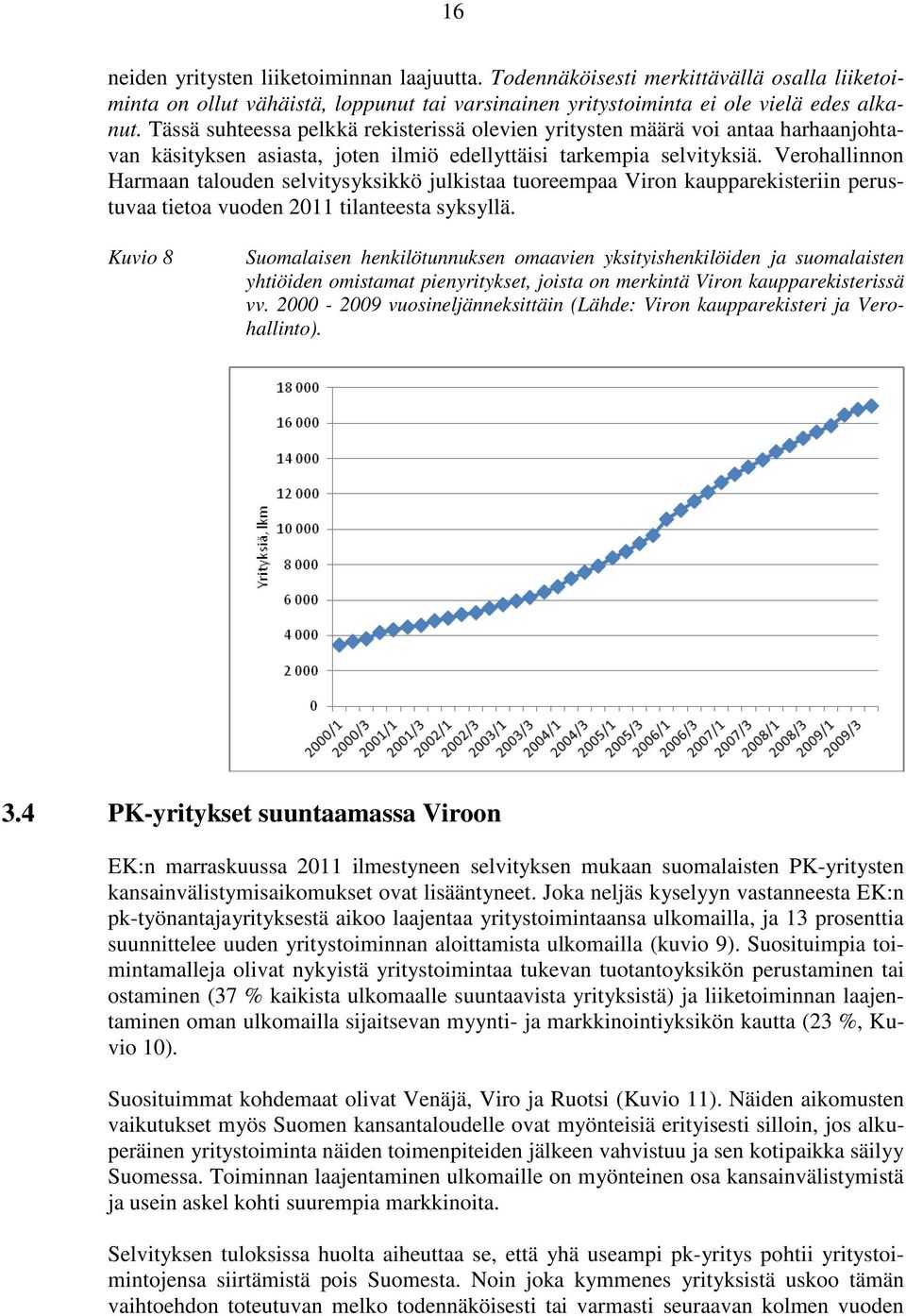 Verohallinnon Harmaan talouden selvitysyksikkö julkistaa tuoreempaa Viron kaupparekisteriin perustuvaa tietoa vuoden 2011 tilanteesta syksyllä.