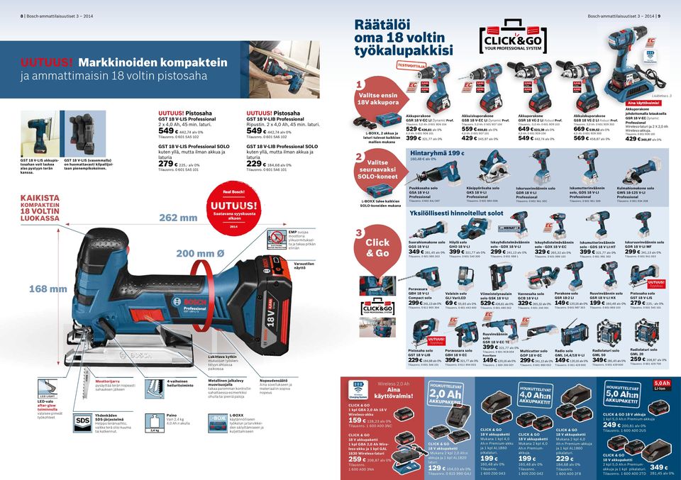 GST 18 V-LIS SOLO kuten yllä, mutta ilman akkua ja laturia GST 18 V-LIB SOLO kuten yllä, mutta ilman akkua ja laturia Tilausnro. 0 601 5A5 101 Tilausnro.