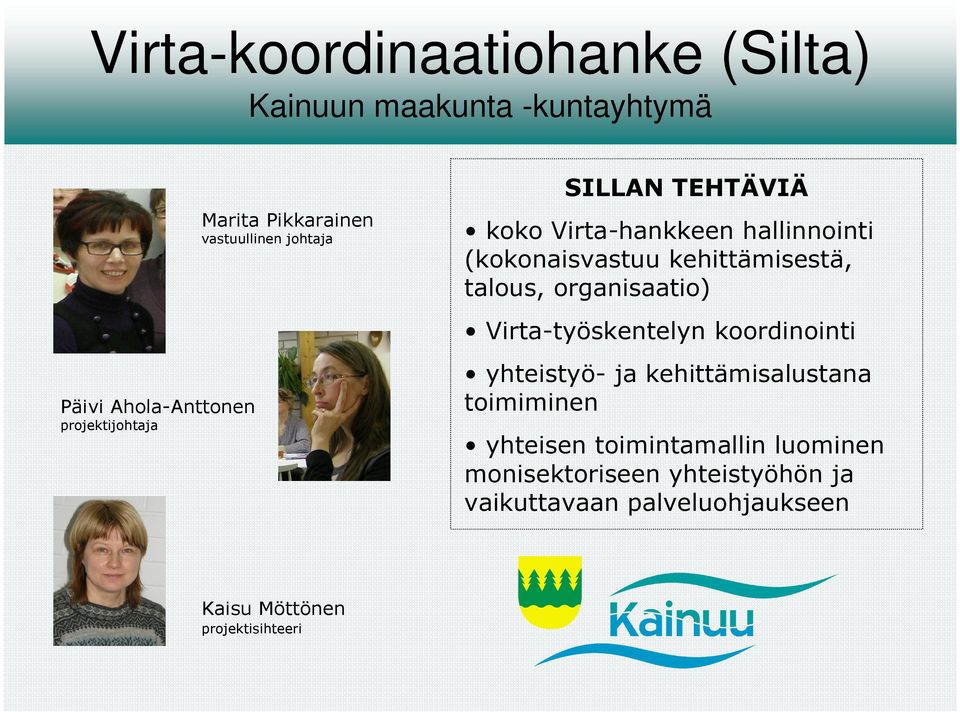 kehittämisestä, talous, organisaatio) Virta-työskentelyn koordinointi yhteistyö- ja kehittämisalustana