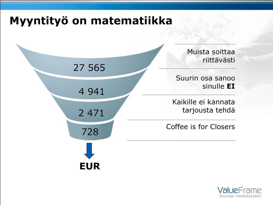 osa sanoo sinulle EI Kaikille ei kannata