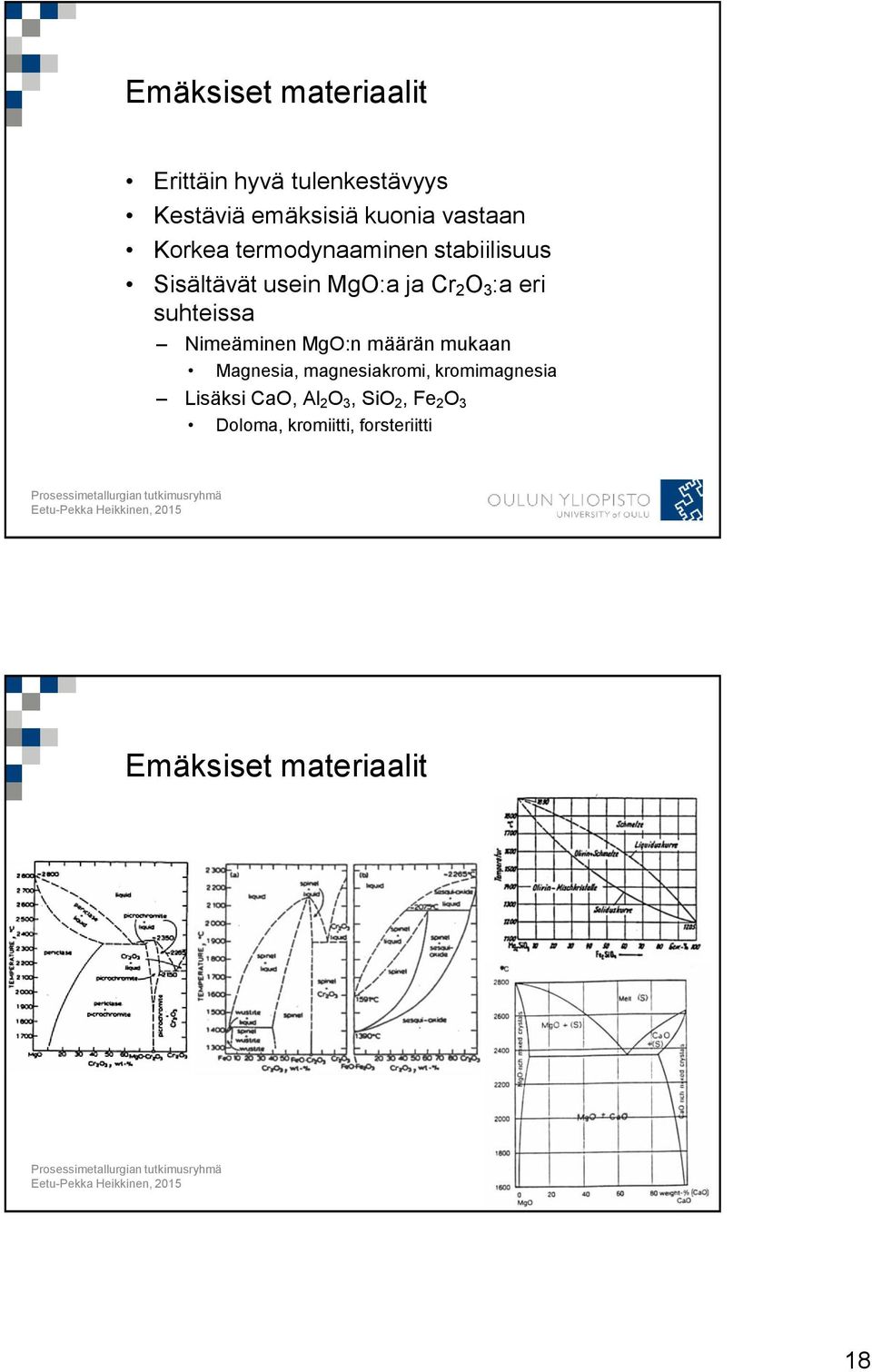 suhteissa Nimeäminen MgO:n määrän mukaan Magnesia, magnesiakromi, kromimagnesia