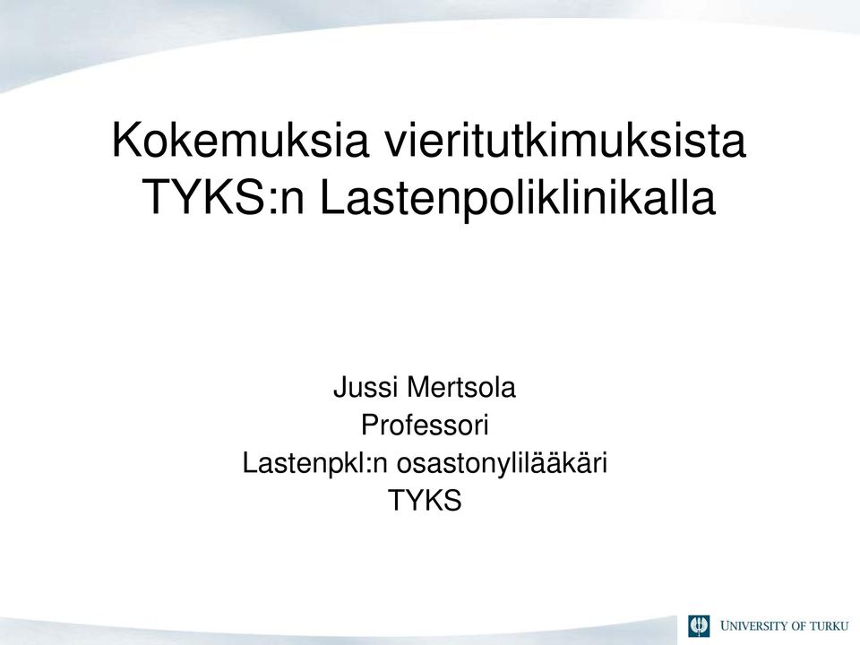 Jussi Mertsola Professori