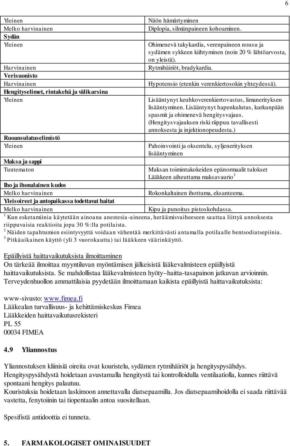 Lisääntynyt keuhkoverenkiertovastus, limanerityksen lisääntyminen. Lisääntynyt hapenkulutus, kurkunpään spasmit ja ohimenevä hengitysvajaus.