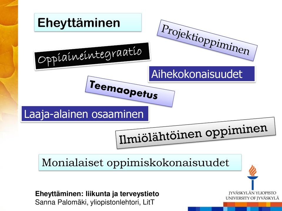 oppimiskokonaisuudet Eheyttäminen: