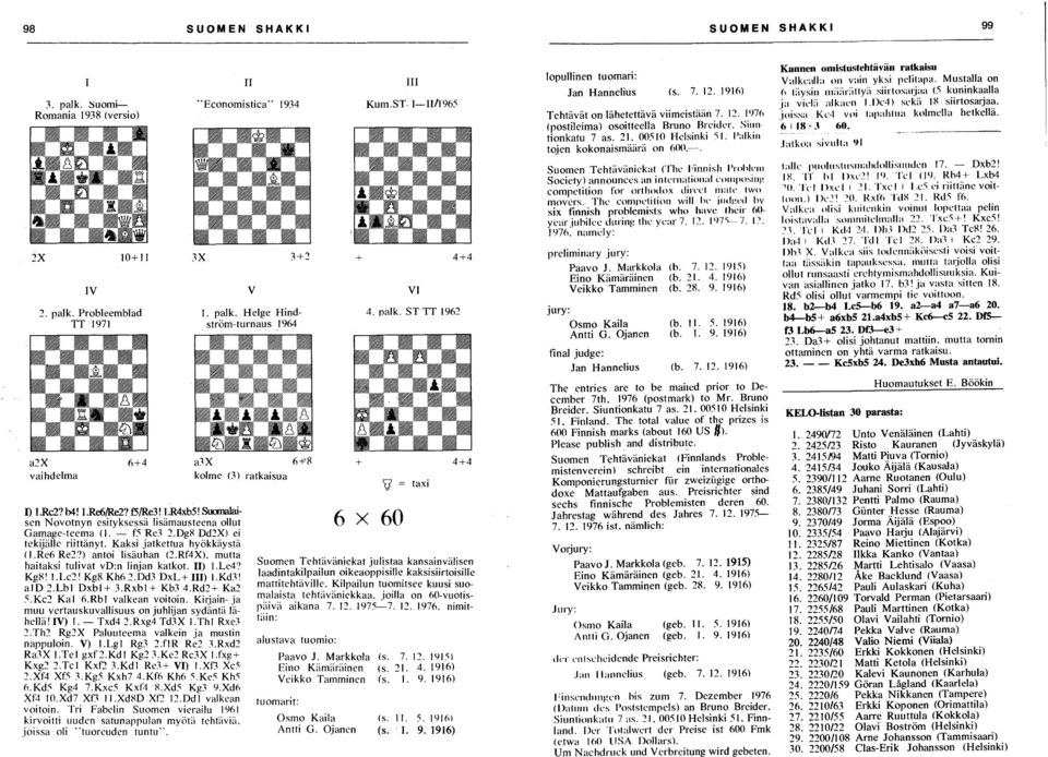 X) ei tekljalle fllttanyt. Kaksi jatkettua hyökkäystä (1.Re6 Re1?) antoi lisäuhan (:!.Rf4X). mutta haitaksi tulivat vd:n linjan katko!. II) I.Le4 ) Kg8 1 I.LC:!I KgR Kh6 1.Dd3 DxL+ III) J.Kd3 1 aio 1.