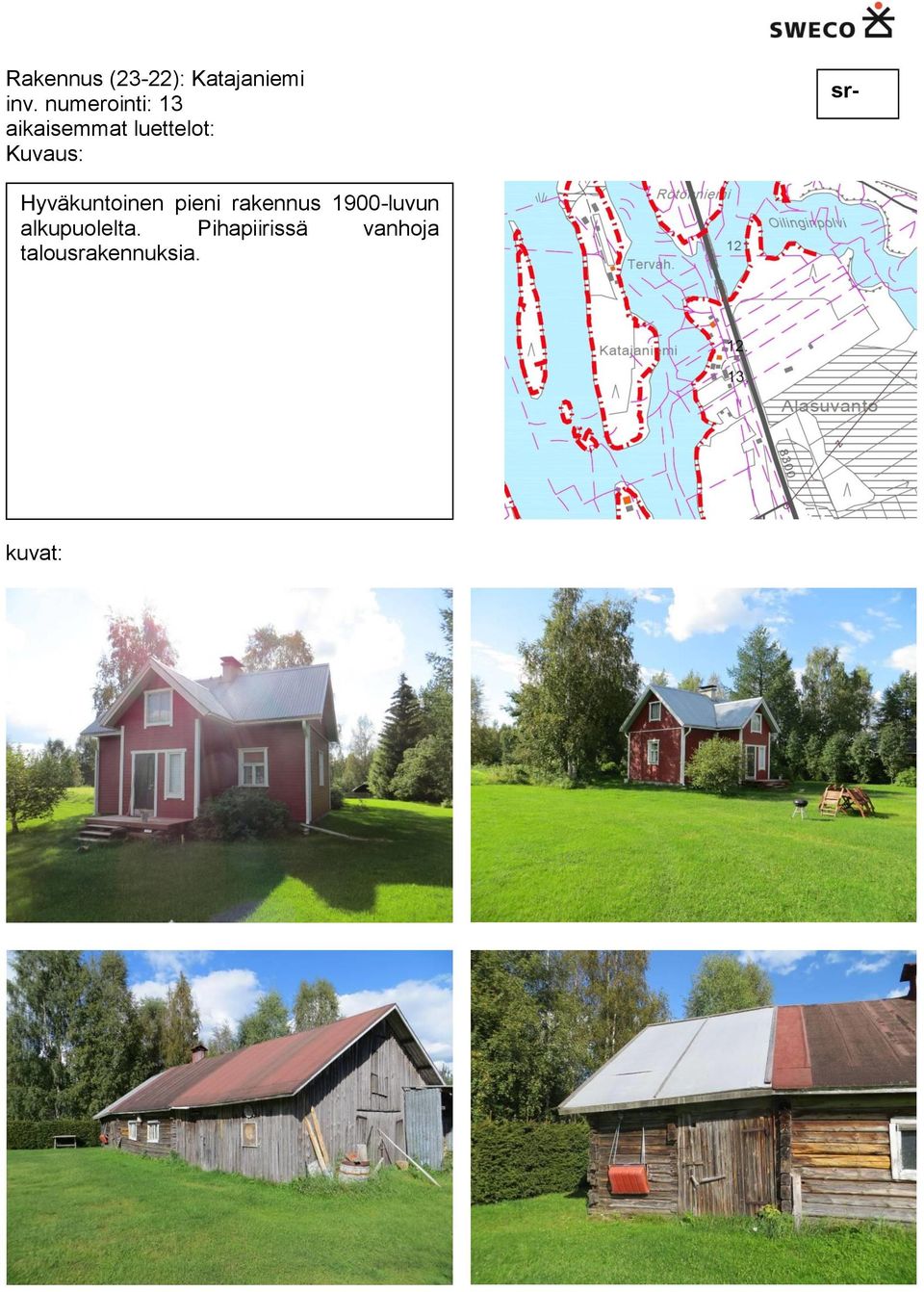 Hyväkuntoinen pieni rakennus 1900-luvun