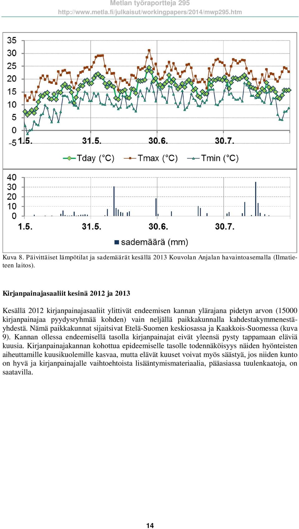 kahdestakymmenestäyhdestä. Nämä paikkakunnat sijaitsivat Etelä-Suomen keskiosassa ja Kaakkois-Suomessa (kuva 9).