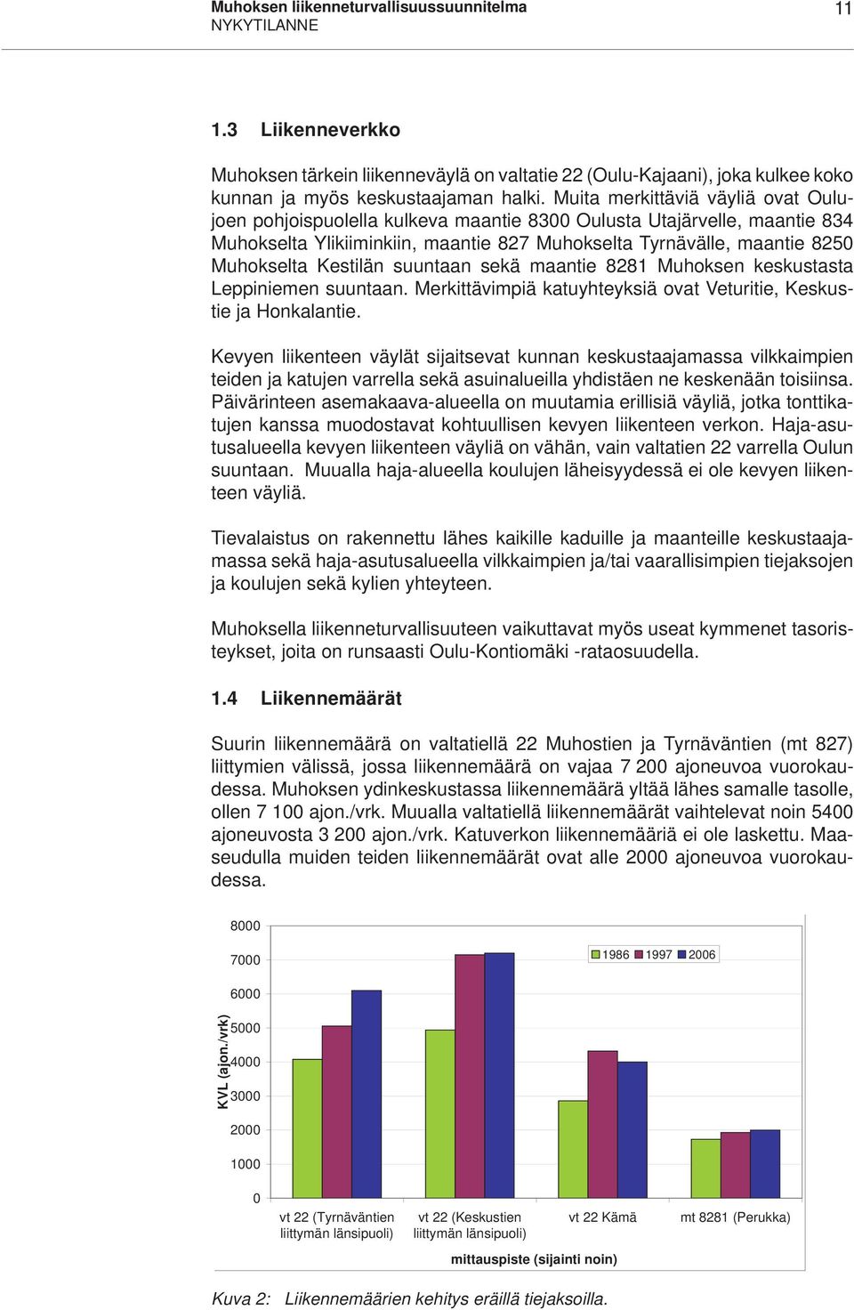 Kestilän suuntaan sekä maantie 8281 Muhoksen keskustasta Leppiniemen suuntaan. Merkittävimpiä katuyhteyksiä ovat Veturitie, Keskustie ja Honkalantie.