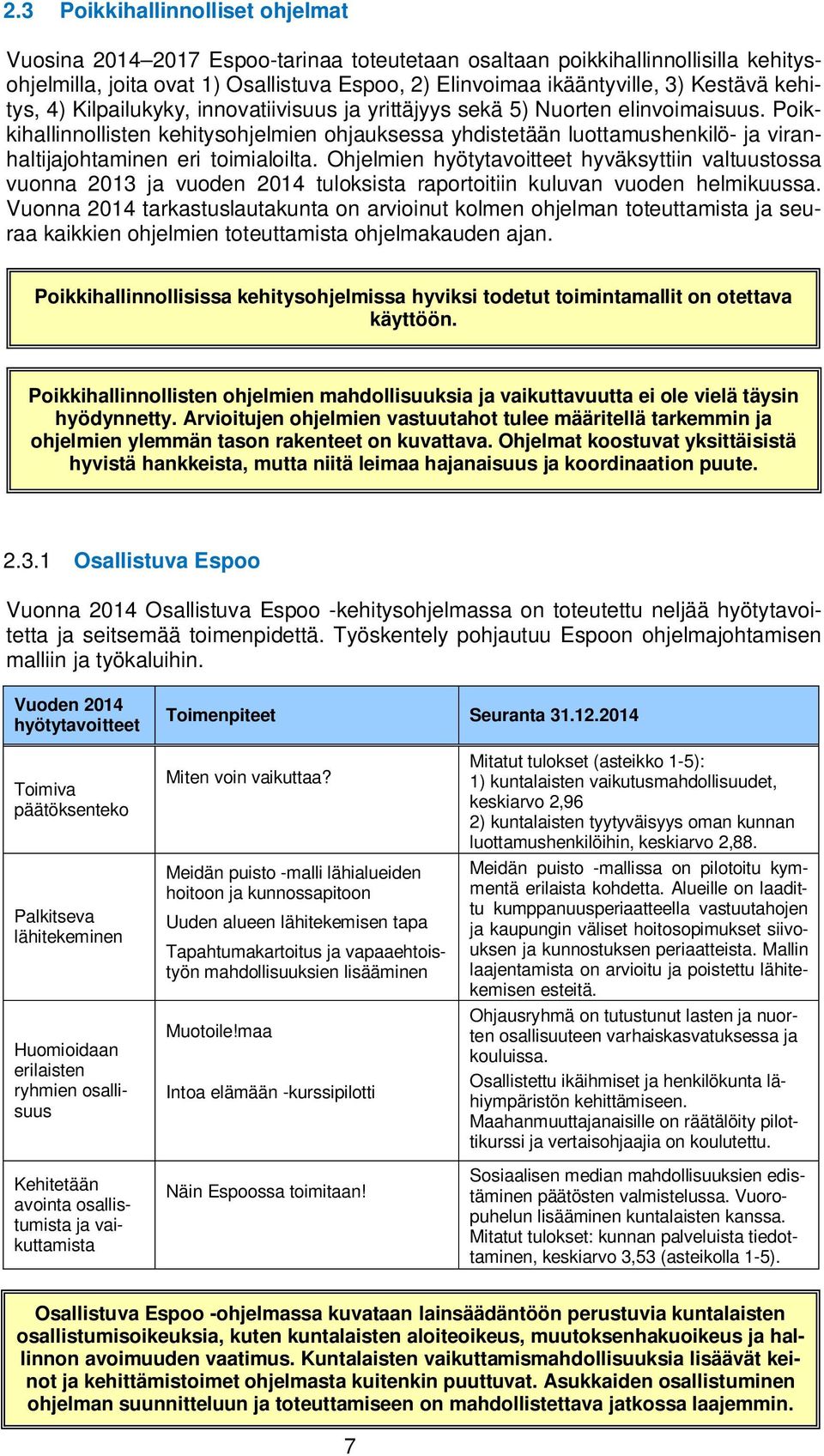 Poikkihallinnollisten kehitysohjelmien ohjauksessa yhdistetään luottamushenkilö- ja viranhaltijajohtaminen eri toimialoilta.