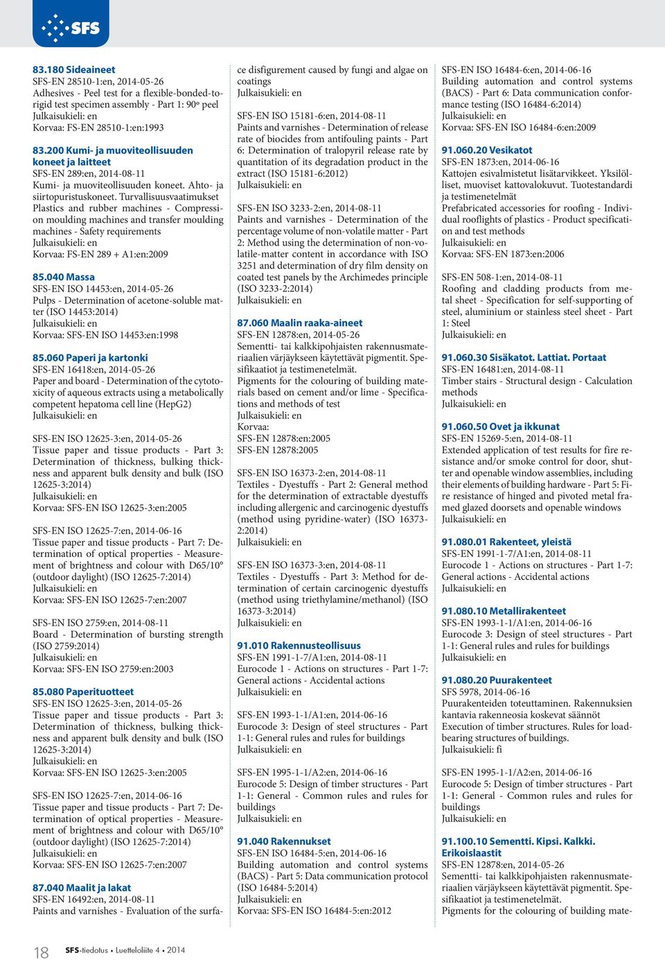 Turvallisuusvaatimukset Plastics and rubber machines - Compression moulding machines and transfer moulding machines - Safety requirements FS-EN 289 + A1:en:2009 85.