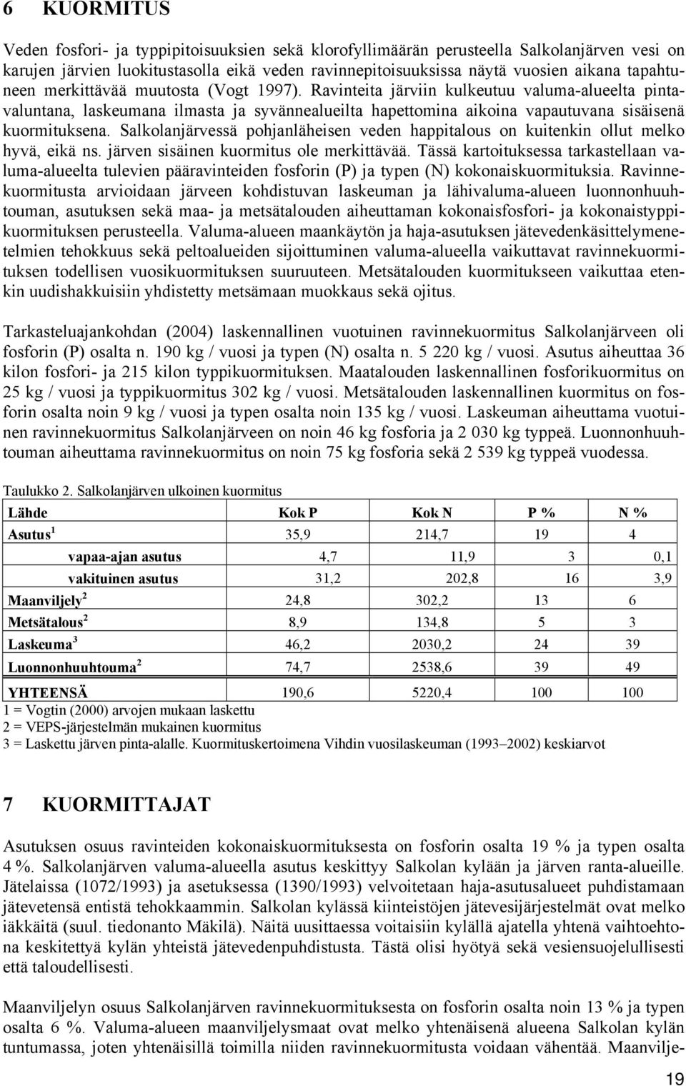 Ravinteita järviin kulkeutuu valuma-alueelta pintavaluntana, laskeumana ilmasta ja syvännealueilta hapettomina aikoina vapautuvana sisäisenä kuormituksena.