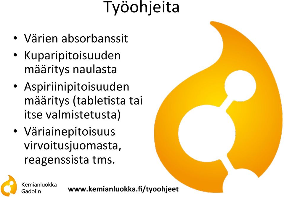 (table<sta tai itse valmistetusta) Väriainepitoisuus