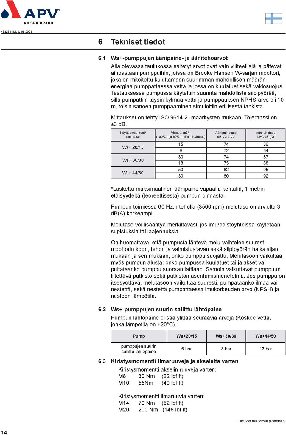 mitoitettu kuluttamaan suurimman mahdollisen määrän energiaa pumppattaessa vettä ja jossa on kuulatuet sekä vakiosuojus.