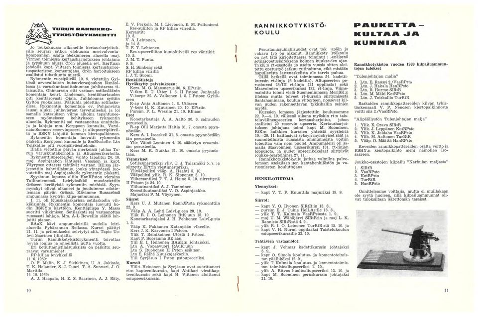 Viitasen toimiessa kertausharjoituspatteriston komentajana, örön harjoitukseen osallistui tuhatkunta miestä. Rykmentin vuosipäivää 10. 9.