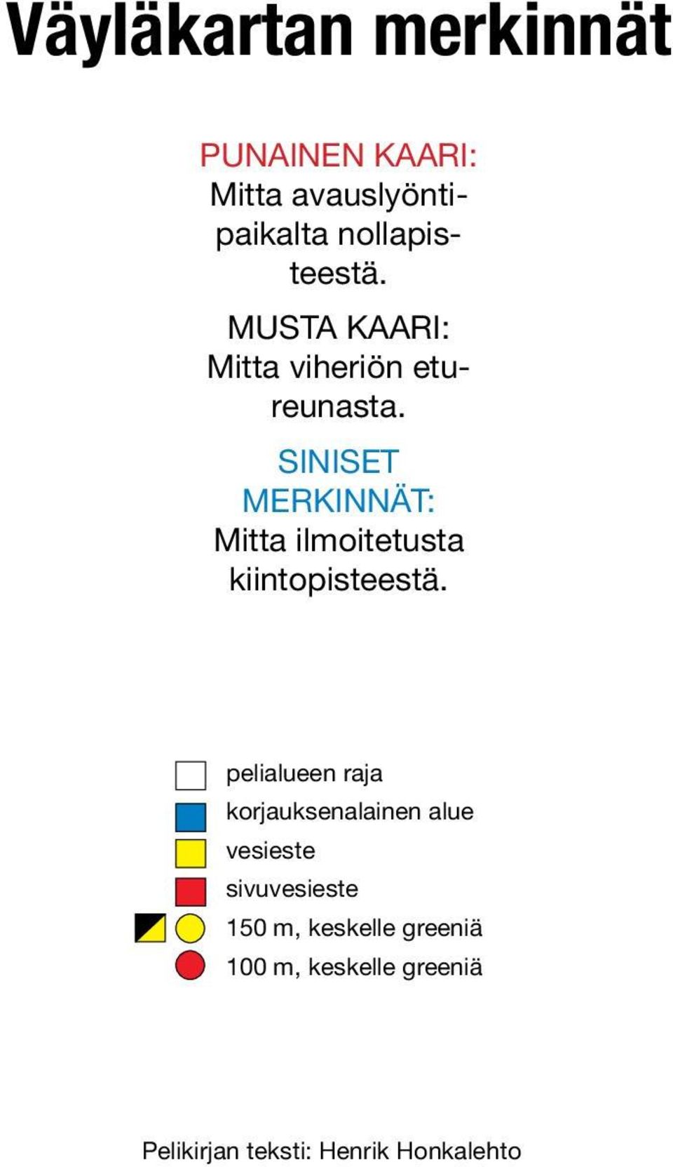 SINISET MERKINNÄT: Mitta ilmoitetusta kiintopisteestä.