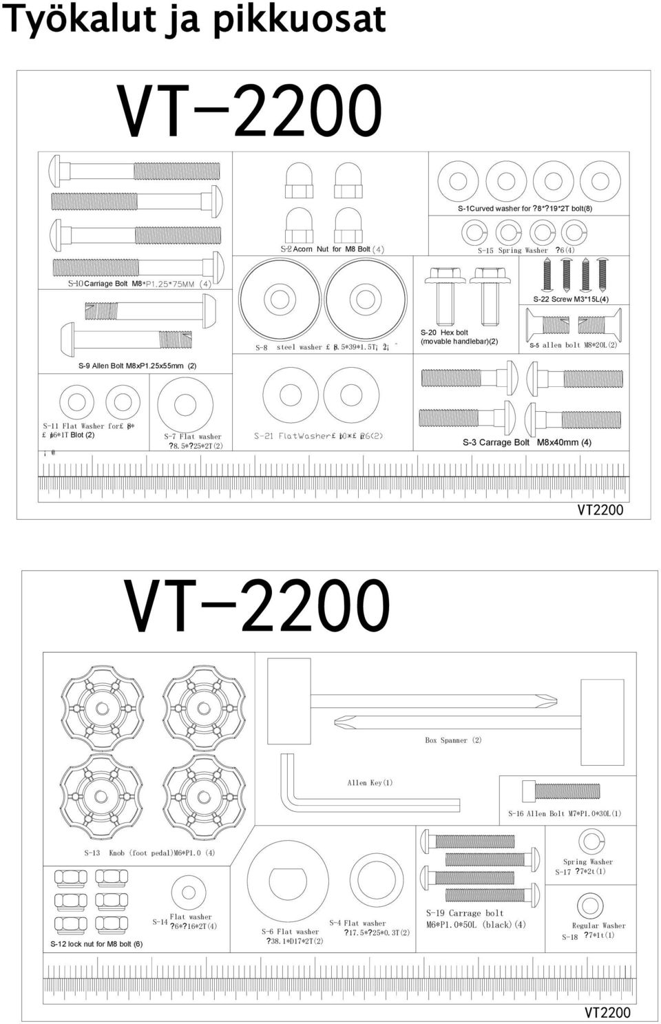 0*30L(1) S-13 Knob (foot pedal)m6*p1.0 (4) Spring Washer S-17?7*2t(1) S-12 lock nut for M8 bolt (6) Flat washer S-14?6*?16*2T(4) S-4 Flat washer S-6 Flat washer?17.5*?25*0.3t(2)?38.