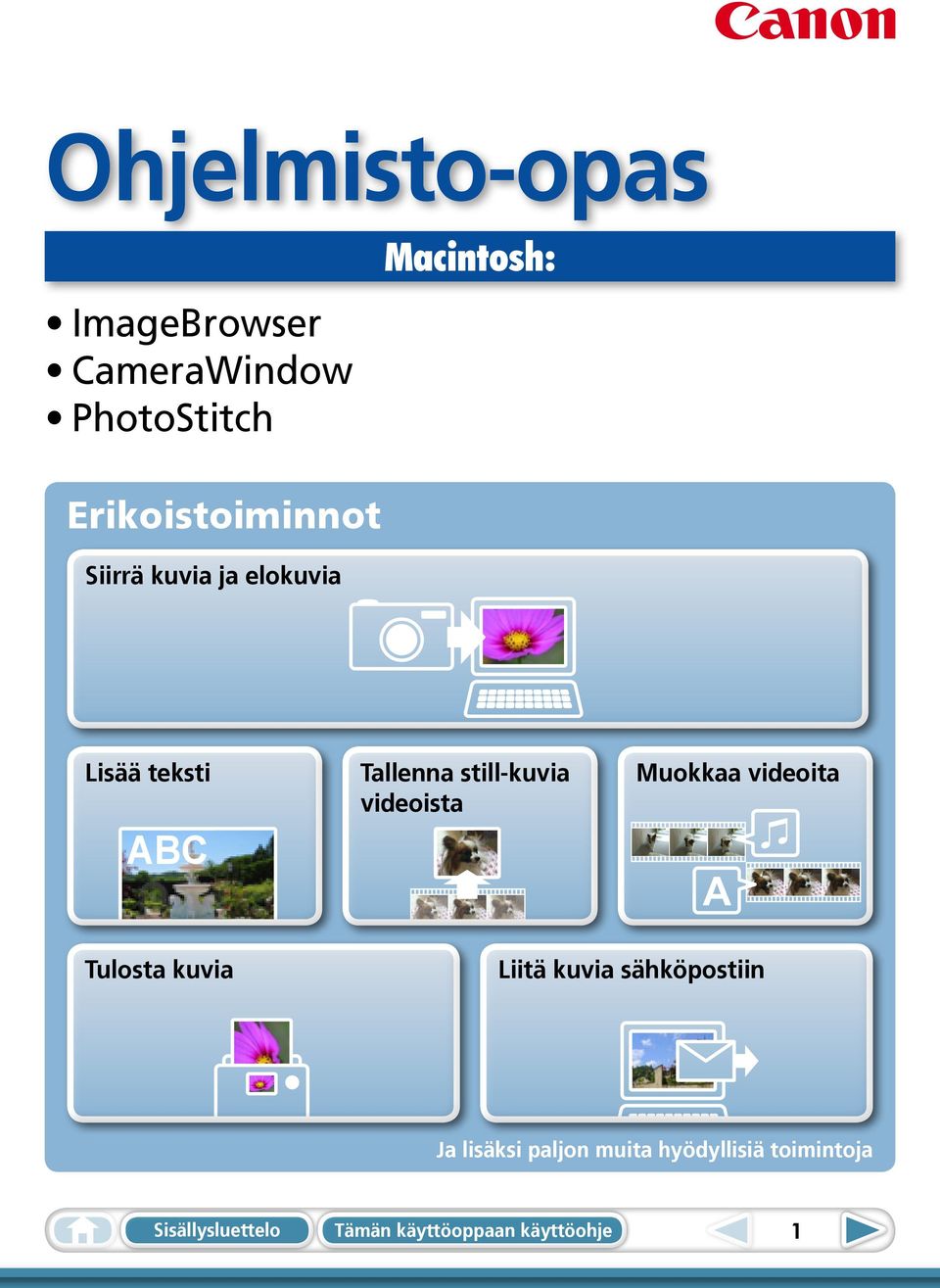 still-kuvia videoista Muokkaa videoita A Tulosta kuvia Liitä kuvia