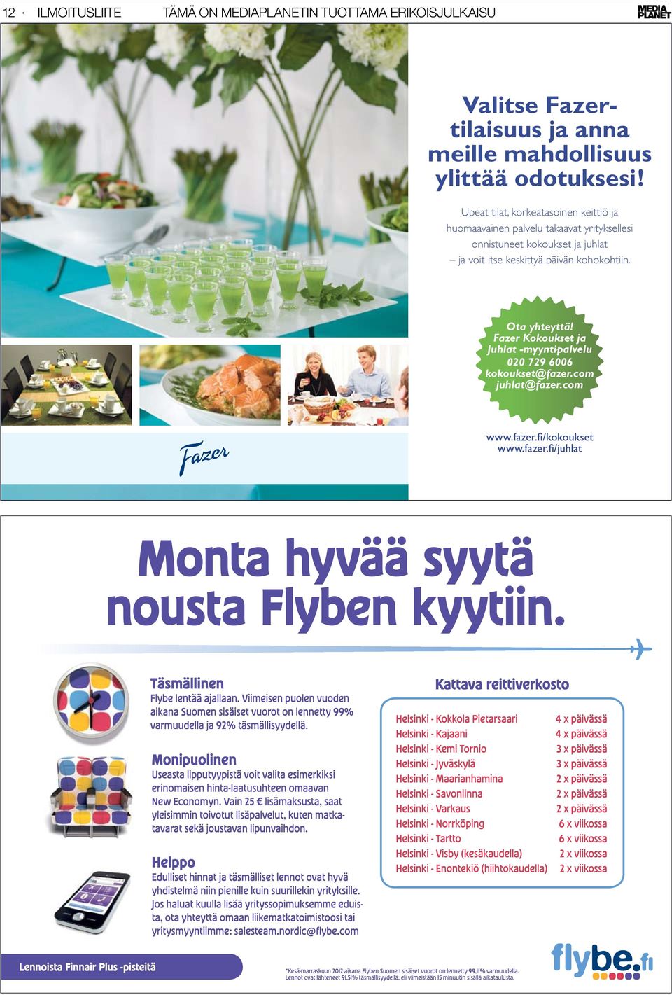 Ota yhteyttä! Fazer Kokoukset ja Juhlat -myyntipalvelu 020 729 6006 kokoukset@fazer.com juhlat@fazer.com www.fazer.fi/kokoukset www.fazer.fi/juhlat.