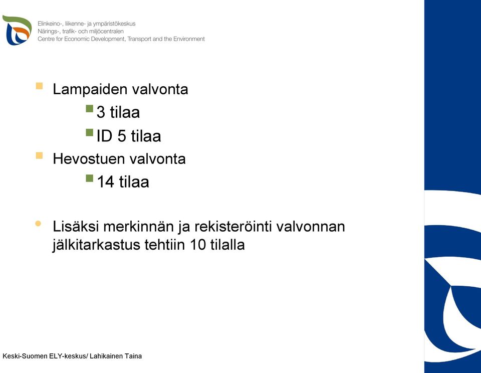 ja rekisteröinti valvonnan jälkitarkastus