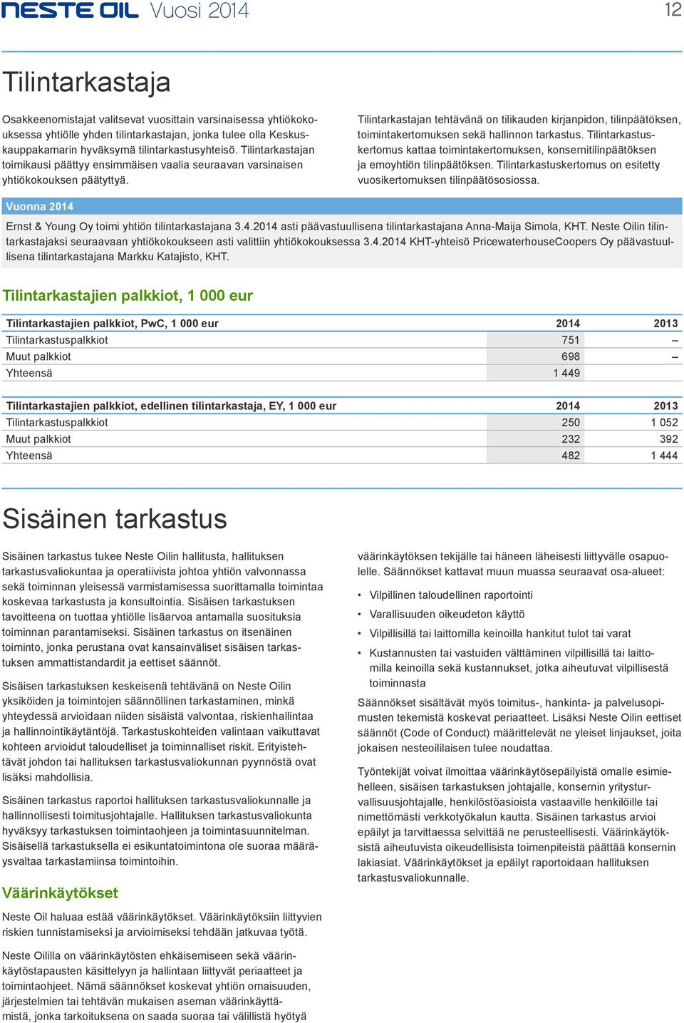 Tilintarkastajan tehtävänä on tilikauden kirjanpidon, tilinpäätöksen, toimintakertomuksen sekä hallinnon tarkastus.